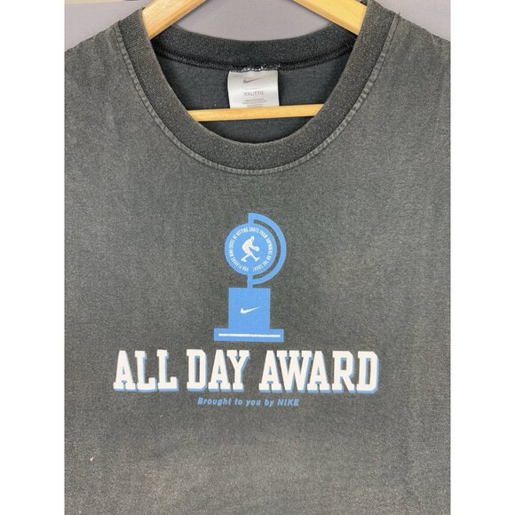 Vintage Y2K Nike Basketball All Day Award Trashtalk Court Embarass Faded Black - Picture 3 of 12